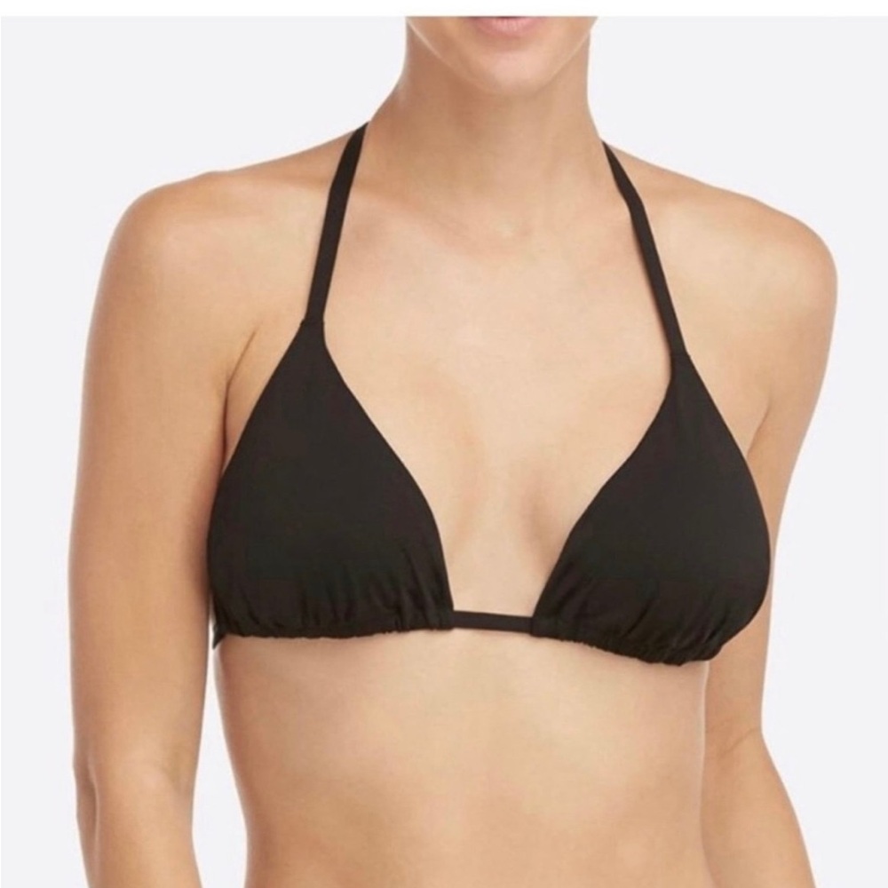 Spanx Triangle Black Bikini Top‎ Size M New Beach Vacation Summer